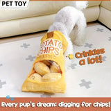 Crunch Bites Dog Plush Toy - Potato Chips Design