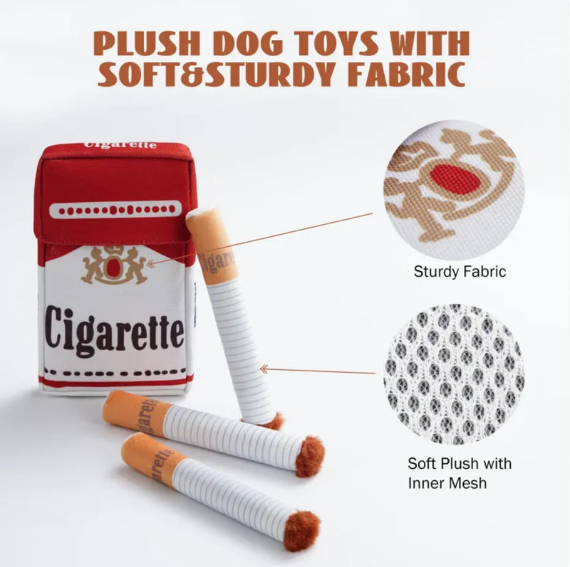 Squeaky Cigarette Plush Pet Toy