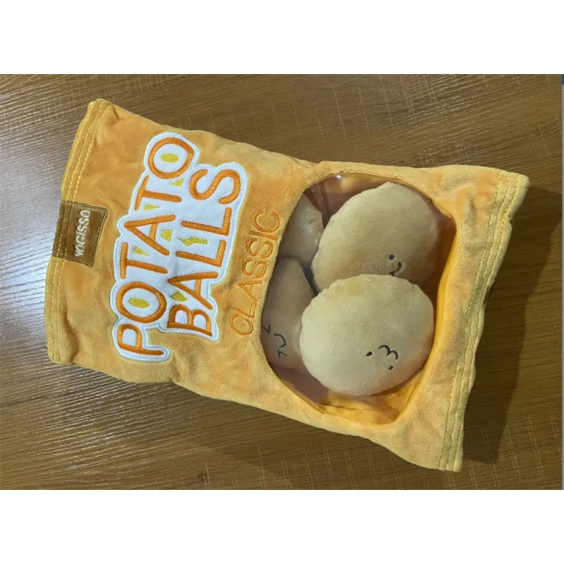 Crunch Bites Dog Plush Toy - Potato Chips Design