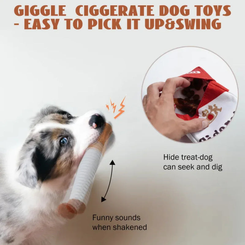 Squeaky Cigarette Plush Pet Toy